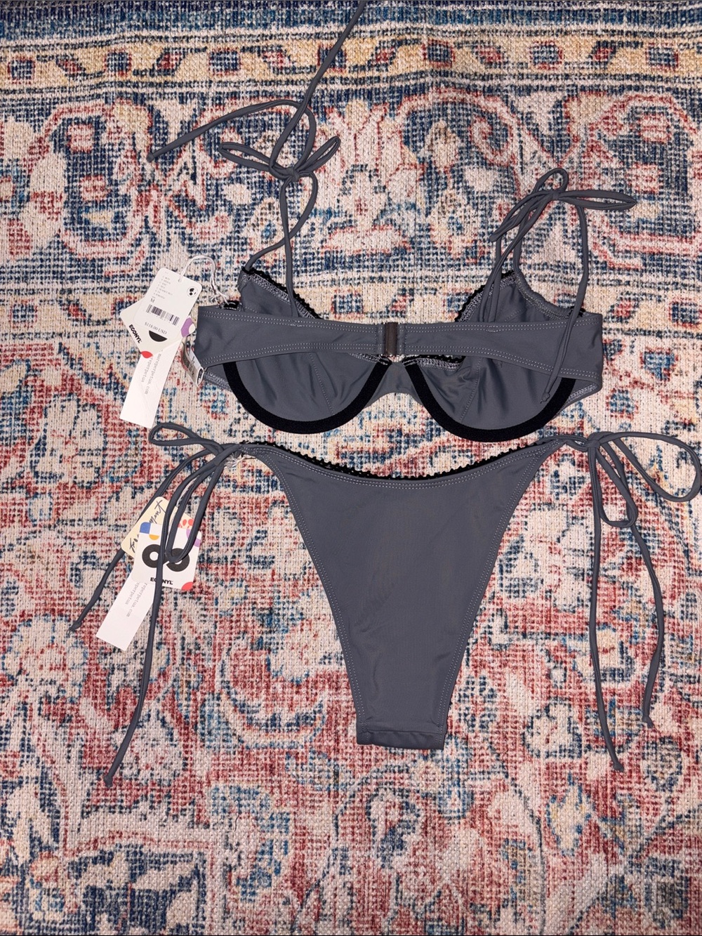 Mare Perpetua Dusk Bikini Set in Gray SZ M NWT - Picture 5 of 6